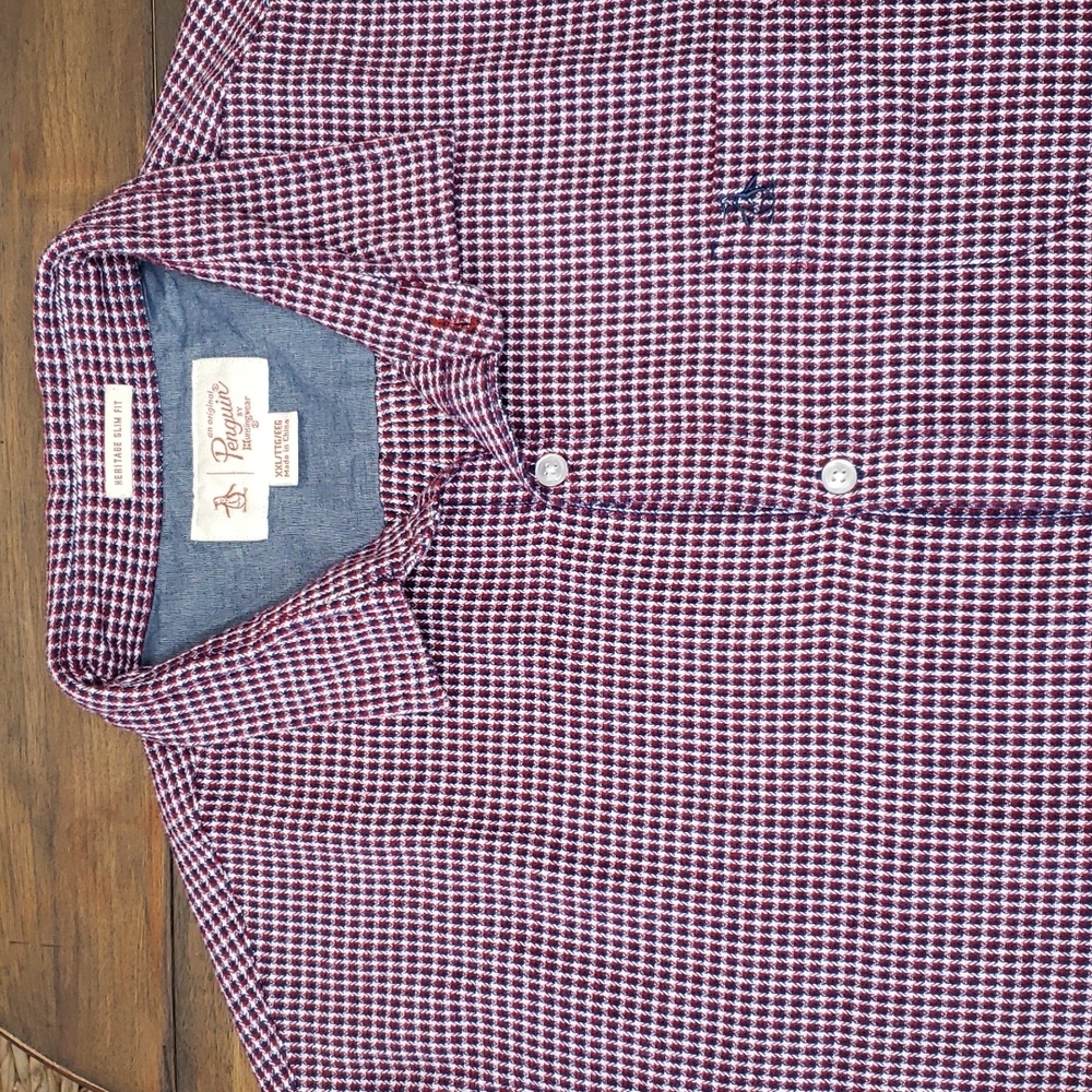 Penguin Heritage Slim Fit Flannel Shirt Sz XXL